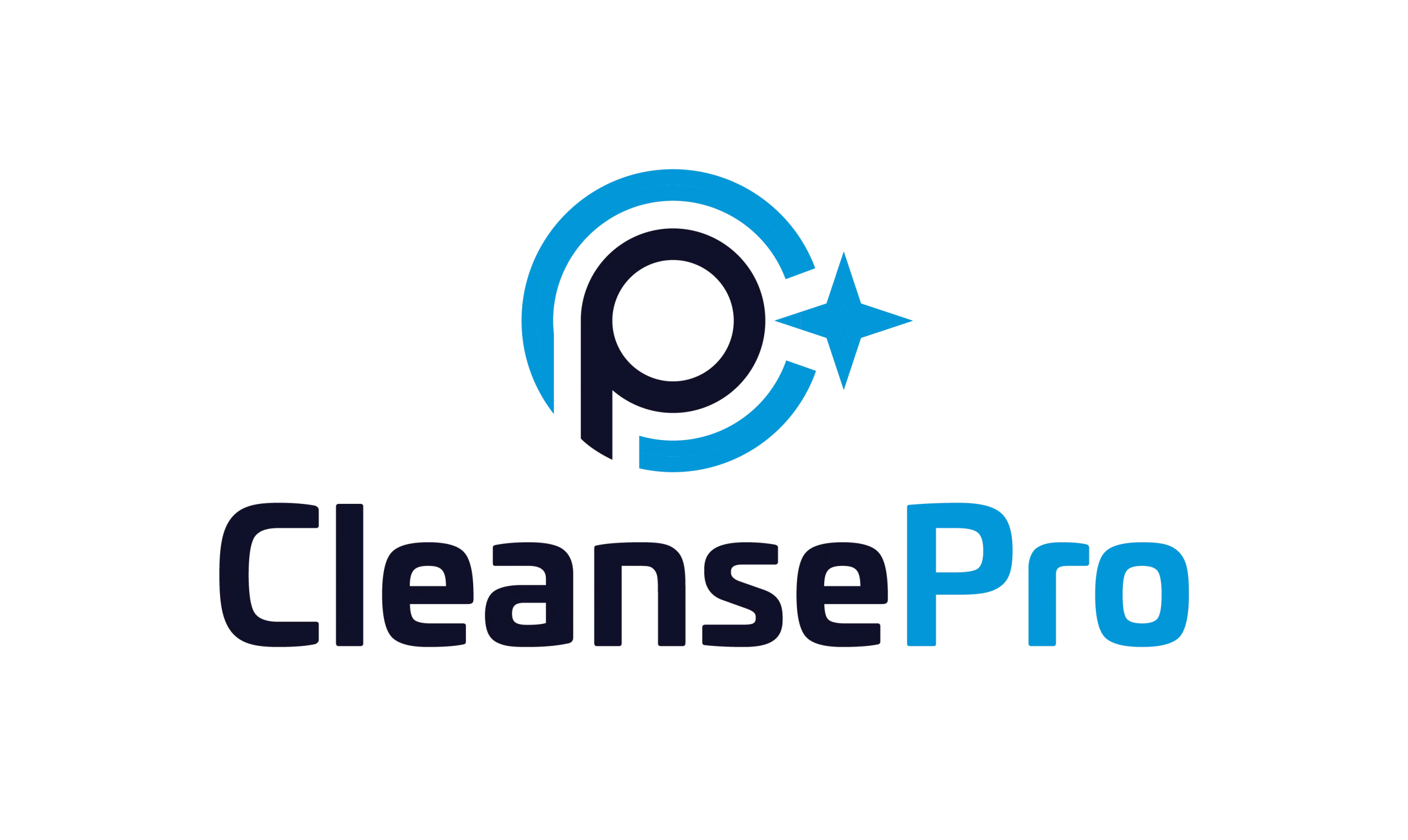 CleansePro logo black and blue